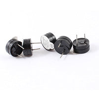 Aexit 5pcs DC Security & Surveillance 12V 30mA Electronic Continuous Sound Buzzer Horns & Sirens Black 12x6.5mm