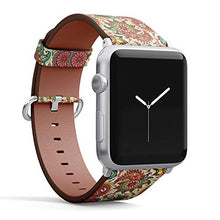 Load image into Gallery viewer, Compatible with Small Apple Watch 38mm, 40mm, 41mm (All Series) Leather Watch Wrist Band Strap Bracelet with Adapters (Paisley Flowers)
