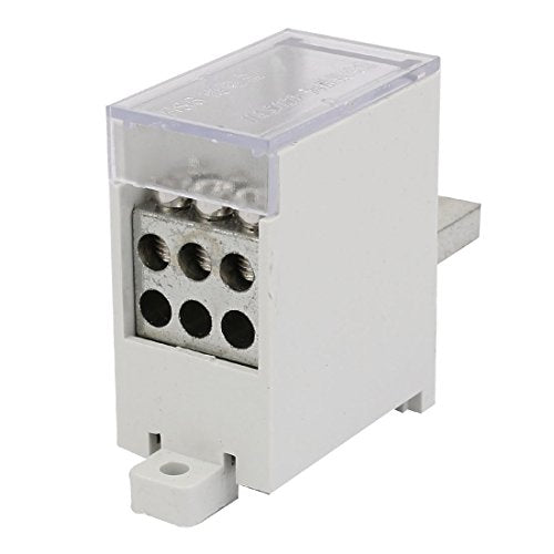 uxcell 200A One Inlet Six Outlet Wire Terminal Junction Box Electrical Connector White