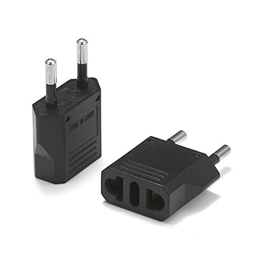 United States to Syria Travel Power Adapter to Connect North American Electrical Plugs to Syrian outlets For Cell Phones, Tablets, eReaders, and More (2-Pack, Black)