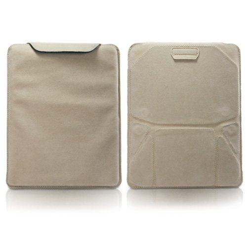 BoxWave iPad 2 Case, [Velvet Pouch Stand] Velour Slip Sleeve w/Built in Kickstand for Apple iPad 2, 4, 3 - Tan