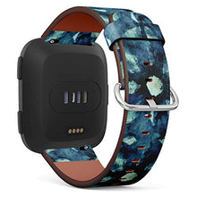 Load image into Gallery viewer, Replacement Leather Strap Printing Wristbands Compatible with Fitbit Versa - Tie-dye Pattern of Indigo Color
