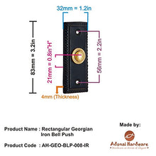 Load image into Gallery viewer, Adonai Hardware Rectangular Georgian Iron Bell Push or Door Bell or Push Button (Black Powdercoated)

