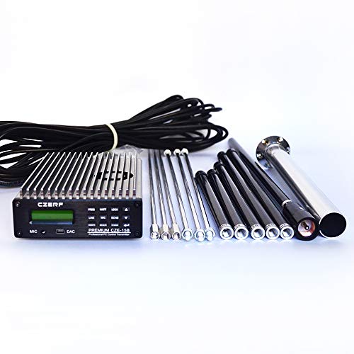 1 Set 15W Stereo Sound Frequency Adjustment FM Transmitter Black Silver Color For Choice
