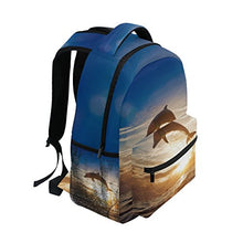 Load image into Gallery viewer, TropicalLife Ocean Sea Animal Dolphin Backpacks Bookbag Shoulder Backpack Hiking Travel Daypack Casual Bags
