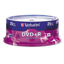 Load image into Gallery viewer, Verbatim DVD+R Discs, 4.7GB, 16x, Spindle, Silver, 25/Pack
