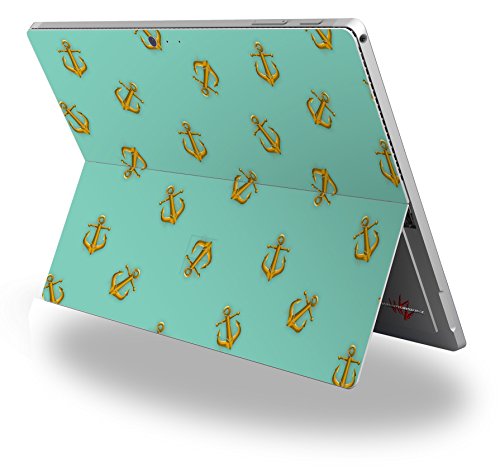 Anchors Away Seafoam Green - Decal Style Vinyl Skin fits Microsoft Surface Pro 4 (Surface NOT Included)
