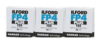 Three Pack of Ilford FP4 Plus 35mm Black & White Negative Film 36 Exp