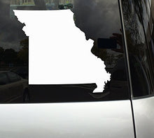 Load image into Gallery viewer, Applicable Pun Missouri State Shape - The Show Me State - White Vinyl Decal Sticker for Car, MacBook, Laptop, Tablet and More (10 Inch)
