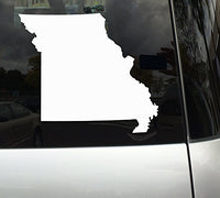 Applicable Pun Missouri State Shape - The Show Me State - White Vinyl Decal Sticker for Car, MacBook, Laptop, Tablet and More (10 Inch)