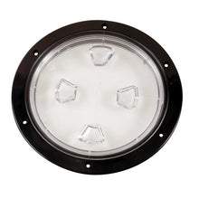 Load image into Gallery viewer, Beckson 8&quot; Clear Center Screw-Out Deck Plate - Black (46435)
