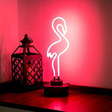 Load image into Gallery viewer, Chibuy Real Glass Tube Neon Light Pink Desktop Flamingo Neon Sign /15.35 x 5.39 x 5.39 inches Room Bedroom Decoration lamp
