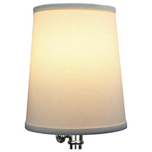 Load image into Gallery viewer, FenchelShades.com 4&quot; Top Diameter x 5&quot; Bottom Diameter x 6&quot; Slant Height Fabric Round Lampshade Flame Clip Attachment for a Candelabra Style Lightbulb (Linen White)
