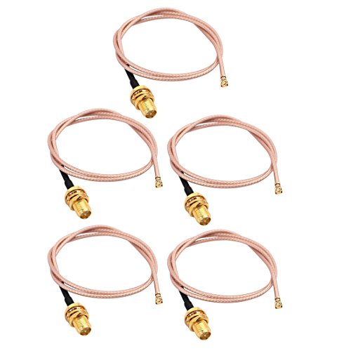 Aexit 5Pcs RG178 Distribution electrical Soldering Wire SMA IPEX Turn Inner Antenna WiFi Pigtail Cable 40cm