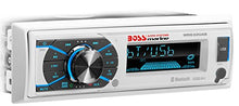 Load image into Gallery viewer, Boss Audio Systems MR632UAB Marine Receiver  Weatherproof, Bluetooth Audio and Hands-Free Calling, USB, MP3, AM/FM, Aux-in, No CD Player, RGB Multi-Color Illumination, Detachable Front Panel, White
