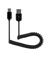 Load image into Gallery viewer, USB 3.1 Type C Male to Standard USB 2.0 A Male Spring Data Cable for Tablet / Mobile Phone (300cm) , black-3 m
