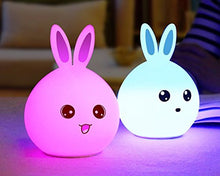 Load image into Gallery viewer, 1Pc Soft Silicone USB LED Animal Night Light Cartoon Rabbit Lamp
