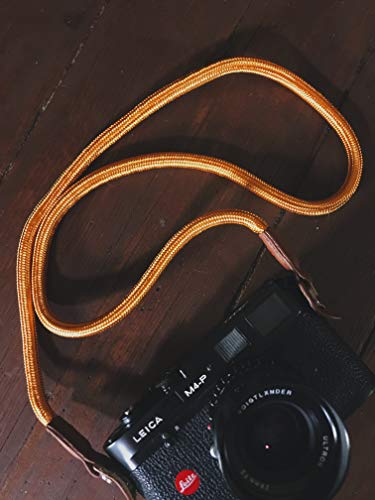 Nylon Climbing Rope Camera Neck Strap Orange for Mirrorless or DSLR