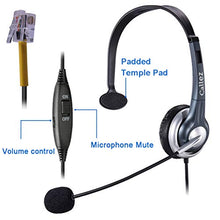Load image into Gallery viewer, Callez C300Y1 Corded Telephone Headset Mono with Noise Cancelling Mic, Compatible for Yealink T19P T20P T21P T22P T41 Avaya 1608 9608 9611 Grandstream GXP1400 Panasonic KXT Snom Cisco IP Phones
