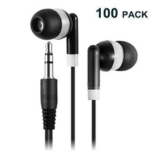 Load image into Gallery viewer, Bulk Earbuds Headphones Wholesale Earphones, Keewonda 100 Pack Disposable Ear Buds Bulk Individually Wrapped Headphones for School Classroom Students
