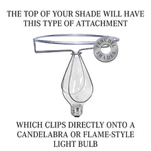 Load image into Gallery viewer, FenchelShades.com 4&quot; Top Diameter x 5&quot; Bottom Diameter x 6&quot; Slant Height Fabric Round Lampshade Flame Clip Attachment for a Candelabra Style Lightbulb (Linen White)
