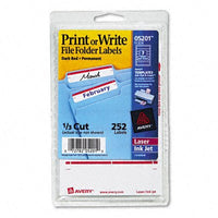 Print or Write File Folder Labels [Set of 3] Color: White / Dark Red