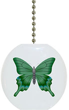 Load image into Gallery viewer, Green Butterfly Solid Ceramic Fan Pull
