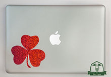 Load image into Gallery viewer, Irish Lucky Shamrock Specialty Vinyl Decal Sized to Fit A 11&quot; Laptop - Red Metal Flake
