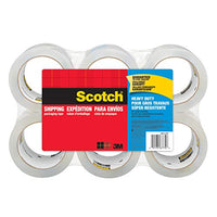 Scotch Heavy Duty Shipping Packaging Tape, 6-Rolls, Great for Packing, Shipping & Moving, 1.88