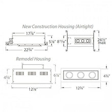 Load image into Gallery viewer, WAC Lighting MT-3LD311NA-F927WT Mini Multiple LED Three New Construction Housing with Trim and Light Engine 2700K Flood White, 25 Beam Angle
