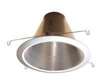 Load image into Gallery viewer, 6&quot; Satin Nickel Self Flange Air-Shut Baffle Trim For Line Voltage Recessed Light
