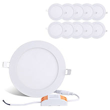 Load image into Gallery viewer, Brillihood 12W 6-inch Ultra-thin Round LED Recessed Ceiling Panel Down Light Lamp with Driver, 1,000 Lumens, 80W Incandescent Equivalent, 5000K Daylight, Home, Office, Commercial Lighting Pack of 10
