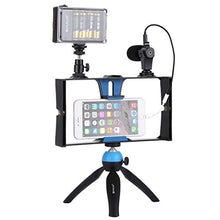 Load image into Gallery viewer, PULUZ Live Broadcast Smartphone Video Rig Filmmaking Recording Handle Stabilizer Bracket for iPhone, Galaxy, Huawei, Xiaomi, HTC, LG, Google, and Other Smartphones(Blue)
