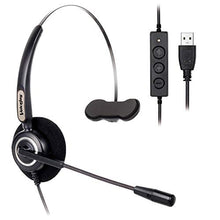 Load image into Gallery viewer, VoiceJoy Office Headset with USB Jack Business Noise Cancelling Headset with Microphone, Volume Control Mute Switch for Laptops PCs Computers
