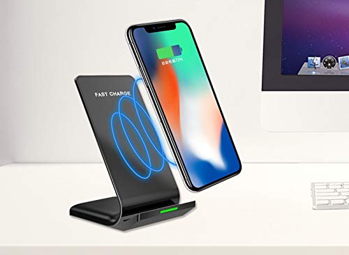 Wireless Charger, Qi Fast Wireless Charging Pad Stand for iPhone Xs Max/XS/XR/X, LG G7 ThinQ / V40 ThinQ, Samsung Galaxy Note 9/S9/S9 Plus, Google Pixel 3/3 XL All Qi-Enabled Devices