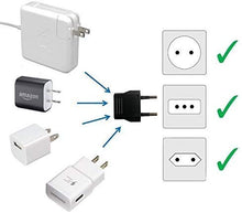 Load image into Gallery viewer, United States to Syria Travel Power Adapter to Connect North American Electrical Plugs to Syrian outlets For Cell Phones, Tablets, eReaders, and More (2-Pack, Black)
