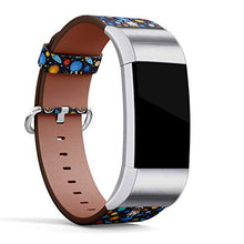 Load image into Gallery viewer, Replacement Leather Strap Printing Wristbands Compatible with Fitbit Charge 3 / Charge 3 SE - Space Dog and Galaxy Planets Pattern
