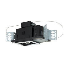 Load image into Gallery viewer, Jesco Lighting MGP20-1WB Modulinear Directional Lighting for New Construction, Double Gimbal PAR20 1-Light Linear, Black Interior with White Trim
