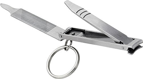 Stainless Steel Personal Care Multi-Tool with Nail Clippers, File, Cleaner For Keychain, Pack of 1