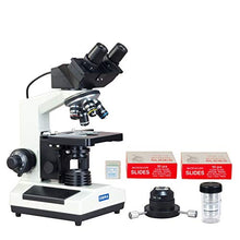 Load image into Gallery viewer, OMAX 40X-2000X Digital Darkfield Binocular Compound Microscope with Built-in 3.0MP USB Camera and Extra Bright Oil Darkfield Condenser and 100 Pieces Glass Slides and Covers
