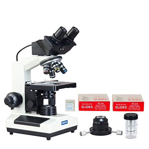 OMAX 40X-2000X Digital Darkfield Binocular Compound Microscope with Built-in 3.0MP USB Camera and Extra Bright Oil Darkfield Condenser and 100 Pieces Glass Slides and Covers