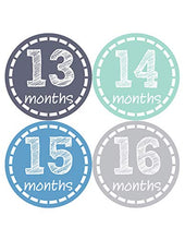 Load image into Gallery viewer, Baby Monthly Stickers - Monthly Milestone Stickers - Baby Month Stickers for Boy - Style 115 (Months 13-24)
