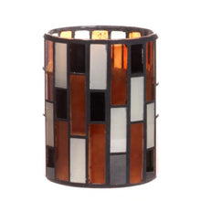 Load image into Gallery viewer, Home Impressions Multi Color Tiled Pattern Mosaic Glass with Flameless Led Candle with Timer
