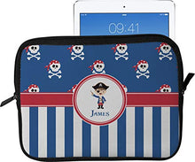 Load image into Gallery viewer, Blue Pirate Tablet Case/Sleeve - Large (Personalized)
