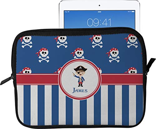 Blue Pirate Tablet Case/Sleeve - Large (Personalized)