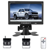 Camecho DC 12V 24V Vehicle Backup Camera System 2 x Rear View Camera Support Night Vision Waterpoof & 7