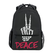 Load image into Gallery viewer, TropicalLife Hippie Style Skull Peace Sign Backpacks Bookbag Shoulder Backpack Hiking Travel Daypack Casual Bags
