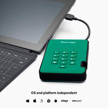 Load image into Gallery viewer, iStorage diskAshur2 SSD 256GB Green - Secure portable solid state drive - Password protected, dust and water resistant, portable, military grade hardware encryption USB 3.1 IS-DA2-256-SSD-256-GN
