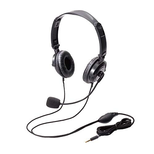 ELECOM Headset microphone both ears overhead folding 4-pole pin jack endurance code 1.8m HS-HP20TBK