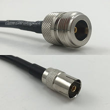 Load image into Gallery viewer, 12 inch RG188 N FEMALE to DVB TV Pal Female Pigtail Jumper RF coaxial cable 50ohm Quick USA Shipping
